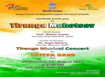 Tiranga Mahotsav celebrations by Delhi Government 